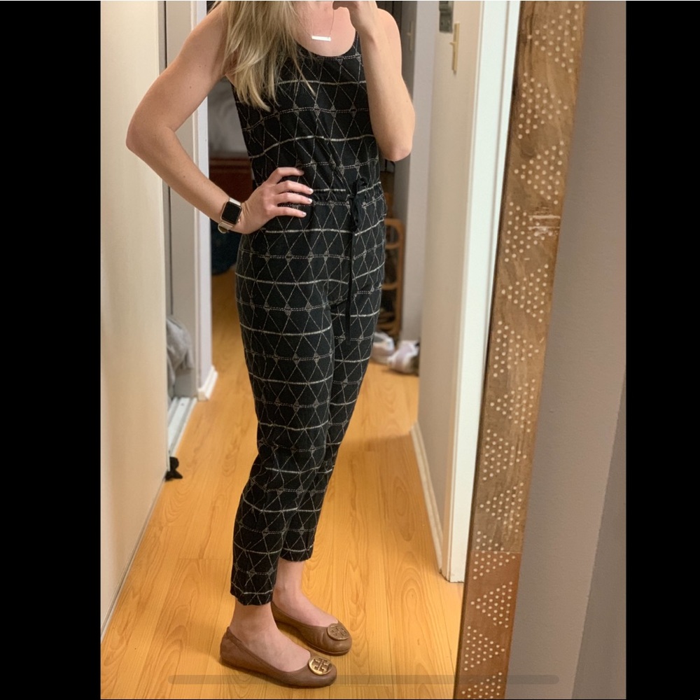 Madewell Black Patterned Jumpsuit XXS petite